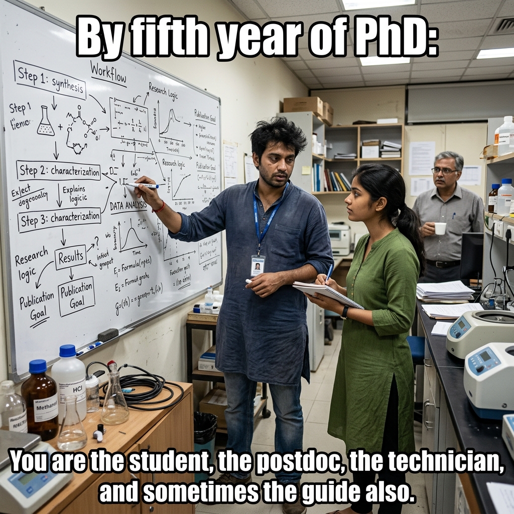 By the Fifth Year, You Are Everyone: Student, technician, admin assistant and philosopher.